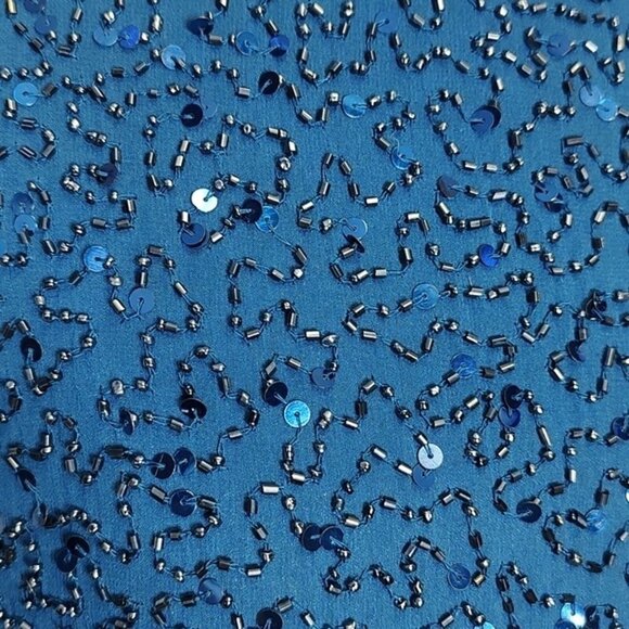 *AIDAN Mattox women's blue dolman sleeve T - shirt split sleeve cocktail dress 6 - Picture 5 of 11